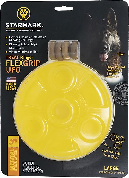 Starmark Ringer UFO Tough Treat Dispenser Dog Toy