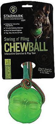 Show full view: Starmark Swing 'n Fling Chew Ball Dog Toy slide 4 of 8