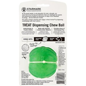 Starmark Treat Dispensing Chew Ball Tough Dog Toy, Medium