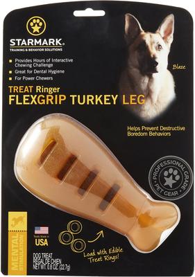 Show full view: Starmark Treat Ringer FlexGrip Turkey Leg Tough Dog Chew Toy, Medium slide 4 of 9