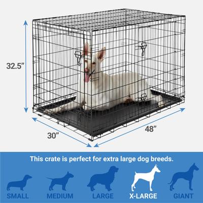 Show full view: Starter Kit - Frisco Fold & Carry Double Door Collapsible Wire Dog Crate, 48 inch + 3 other items slide 3 of 9