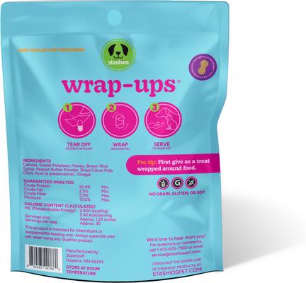 Show full view: Stashios Wrap-Ups Peanut Butter Pill Wrapper Dog & Cat Treat, 30 count slide 3 of 8