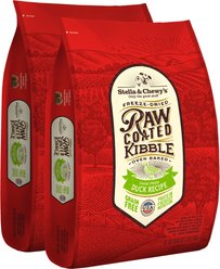 Stella & Chewy's Raw Coated Cage-Free Duck Recipe Grain-Free Dry Dog Food, 44-lb bundle