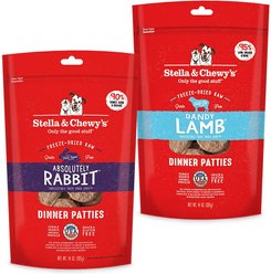 Stella & Chewy's Absolutely Rabbit + Dandy Lamb Dinner Patties Freeze-Dried Dog Food