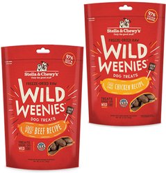 Stella & Chewy's Beef Wild Weenies + Chicken Wild Weenies Freeze-Dried Dog Treats, 3.25-oz bag, pack of 2