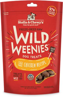 Show full view: Stella & Chewy's Beef Wild Weenies + Chicken Wild Weenies Freeze-Dried Dog Treats, 3.25-oz bag, pack of 2 slide 2 of 9