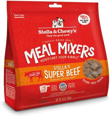 Show full view: Stella & Chewy's Beef Wild Weenies Treats + Stella's Super Beef Meal Mixers Freeze-Dried Dog Food Topper  slide 2 of 9