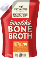 Stella & Chewy's Bountiful Bone Broth Grass-Fed Beef Recipe Meal Dog Food Topper, 16-oz pouch