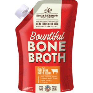Stella & Chewy's Bountiful Bone Broth Grass-Fed Beef Recipe Meal Dog Food Topper, 16-oz pouch