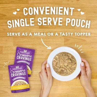 Show full view: Stella & Chewy's Carnivore Cravings Chicken & Chicken Liver Flavored Shredded Wet Cat Food, 2.8-oz pouch, case of 24 slide 7 of 10