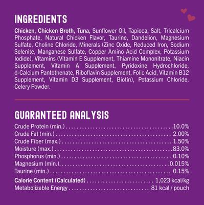 Show full view: Stella & Chewy's Carnivore Cravings Chicken & Tuna Flavored Shredded Wet Cat Food, 2.8-oz pouch, case of 24 slide 6 of 11