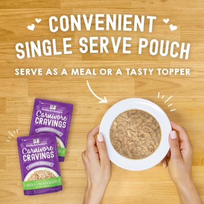 Show full view: Stella & Chewy's Carnivore Cravings Duck & Chicken Flavored Shredded Wet Cat Food, 2.8-oz pouch, case of 24 slide 8 of 10