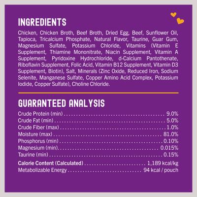 Show full view: Stella & Chewy's Carnivore Cravings Morsels'N'Gravy Chicken & Beef Recipe Cat Food, 2.8-oz pouch, case of 12 slide 6 of 11