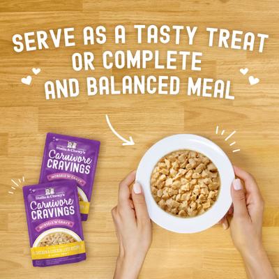 Show full view: Stella & Chewy's Carnivore Cravings Morsels'N'Gravy Chicken & Chicken Liver Recipe Cat Food, 2.8-oz pouch, case of 12 slide 8 of 11