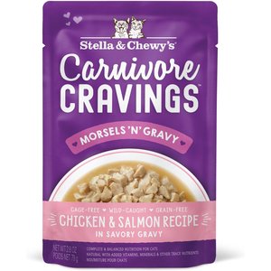 Stella & Chewy's Carnivore Cravings Morsels'N'Gravy Chicken & Salmon Recipe, 2.8-oz pouch, case of 12