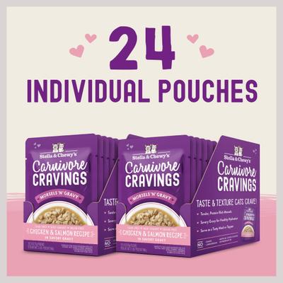 Show full view: Stella & Chewy's Carnivore Cravings Morsels'N'Gravy Chicken & Salmon Recipe, 2.8-oz pouch, case of 12 slide 6 of 11
