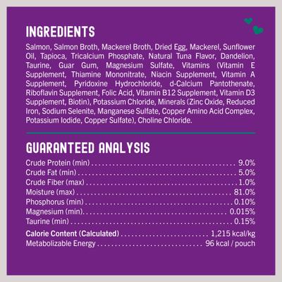 Show full view: Stella & Chewy's Carnivore Cravings Morsels'N'Gravy Salmon & Mackerel Recipe Cat Food, 2.8-oz pouch, case of 12 slide 10 of 10