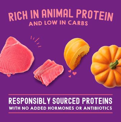 Show full view: Stella & Chewy's Carnivore Cravings Tuna & Pumpkin Flavored Shredded Wet Cat Food, 2.8-oz pouch, case of 24 slide 5 of 11