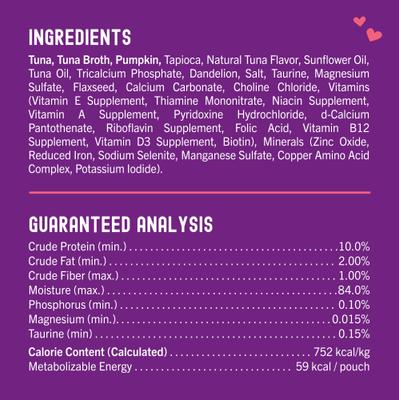 Show full view: Stella & Chewy's Carnivore Cravings Tuna & Pumpkin Flavored Shredded Wet Cat Food, 2.8-oz pouch, case of 24 slide 6 of 11