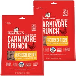 Stella & Chewy's Carnivore Crunch Cage-Free Chicken Recipe Freeze-Dried Raw Dog Treats, 6.5-oz bundle