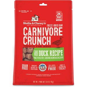 Stella & Chewy's Carnivore Crunch Cage-Free Duck Recipe Freeze-Dried Raw Dog Treats, 3.25-oz bag
