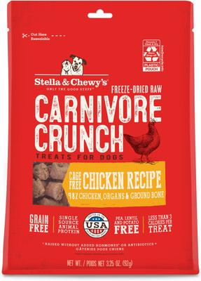 Show full view: Stella & Chewy's Carnivore Crunch Grass-Fed Beef Recipe + Cage-Free Chicken Recipe Freeze-Dried Dog Treats, 3.25-oz bag, bundle of 2 slide 2 of 9