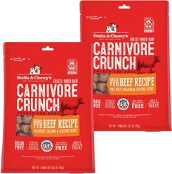 Stella & Chewy's Carnivore Crunch Grass-Fed Beef Recipe Freeze-Dried Raw Dog Treats, 6.5-oz bundle