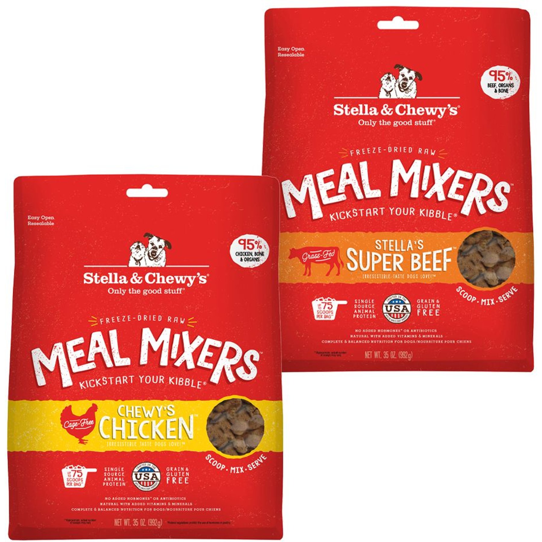 Stella & Chewy's Chewy's Chicken Meal Mixers + Stella's Super Beef Freeze-Dried Dog Food Topper