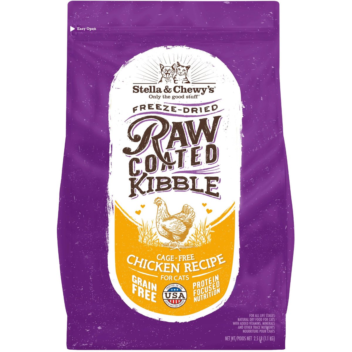 Stella & Chewy's Chicken Flavored Raw Coated Cage Free Dry Cat Food, 2.5-lb bag