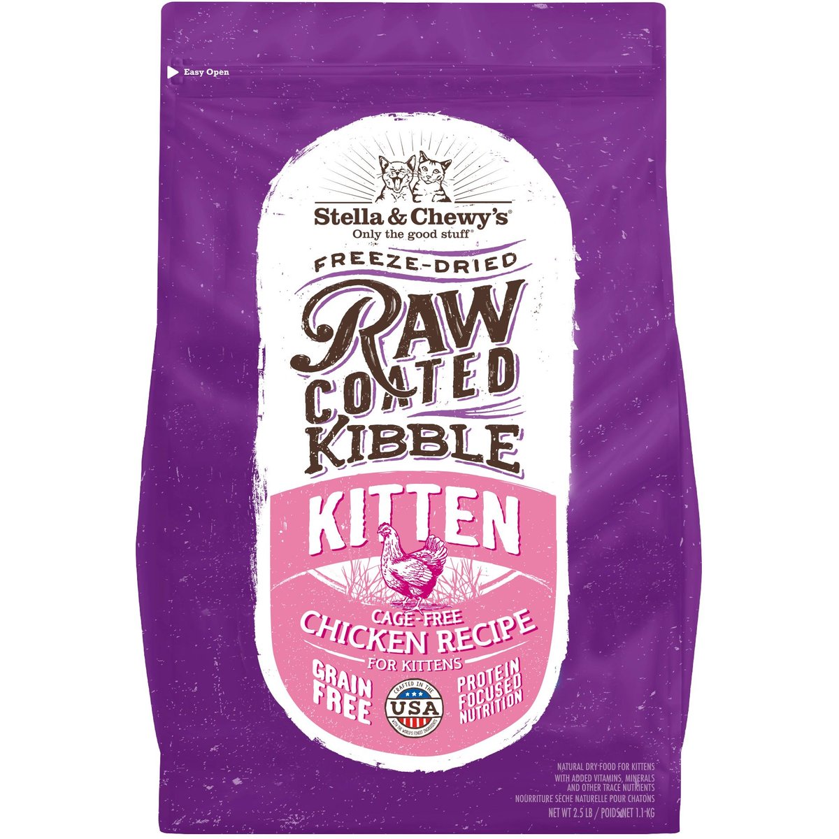 Stella & Chewy's Chicken Flavored Raw Coated Cage-Free Kitten Dry Cat Food, 2.5-lb bag