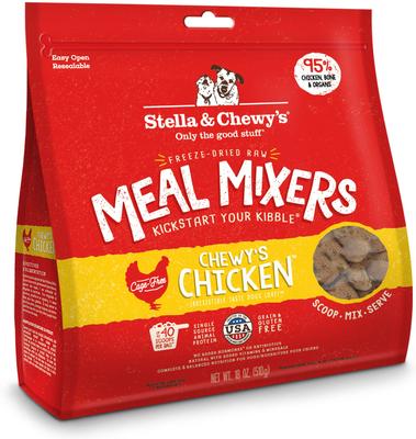 Show full view: Stella & Chewy's Chicken Hearts Treats + Chewy's Chicken Meal Mixers Freeze-Dried Dog Food Topper  slide 2 of 9