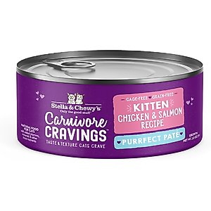 Stella & Chewy's Chicken & Salmon Flavored Pate Kitten Wet Cat Food, 2.8-oz can, case of 24