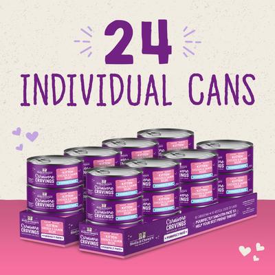 Show full view: Stella & Chewy's Chicken & Salmon Flavored Pate Kitten Wet Cat Food, 2.8-oz can, case of 24 slide 6 of 10