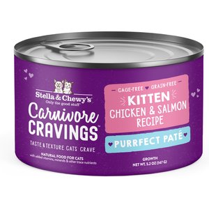 Stella & Chewy's Chicken & Salmon Flavored Pate Kitten Wet Cat Food, 5.2-oz can, case of 24