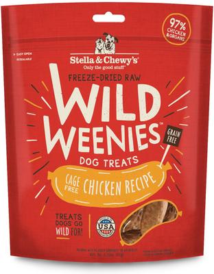 Show full view: Stella & Chewy's Chicken Wild Weenies + Duck Wild Weenies Freeze-Dried Raw Dog Treats, 3.25-oz bag, pack of 2 slide 2 of 9