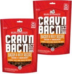Stella & Chewy's Crav'n Bac'n Bites Bacon & Beef Recipe Dog Treats, 16.5-oz bundle