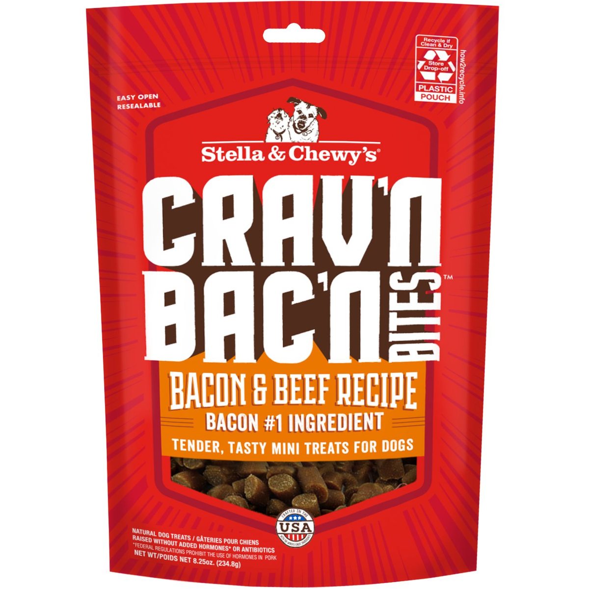 Stella & Chewy's Crav'n Bac'n Bites Bacon & Beef Recipe Dog Treats, 8.25-oz bag