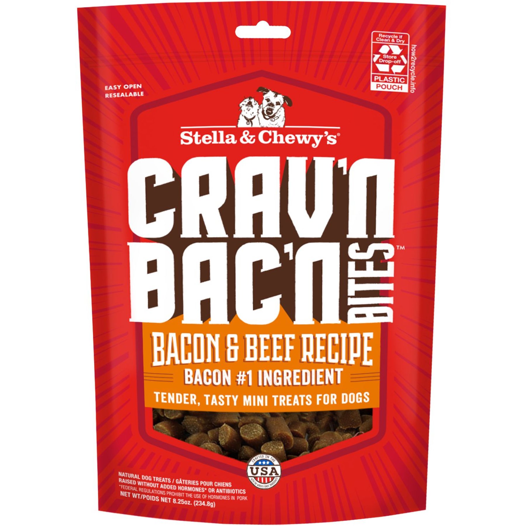 Stella & Chewy's Stella & Chewy's Crav'n Bac'n Bites Bacon & Beef Recipe Dog Treats, 16.5-oz bundle