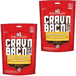 Stella & Chewy's Crav'n Bac'n Bites Bacon & Chicken Recipe Dog Treats, 16.5-oz bundle