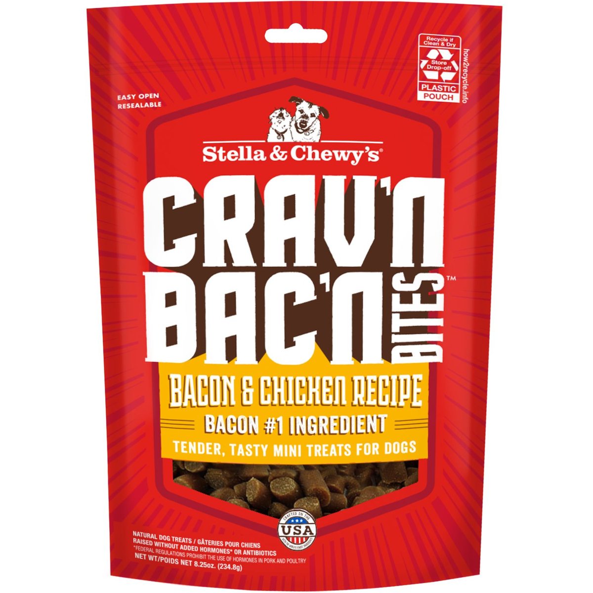 Stella & Chewy's Crav'n Bac'n Bites Bacon & Chicken Recipe Dog Treats, 16.5-oz bundle