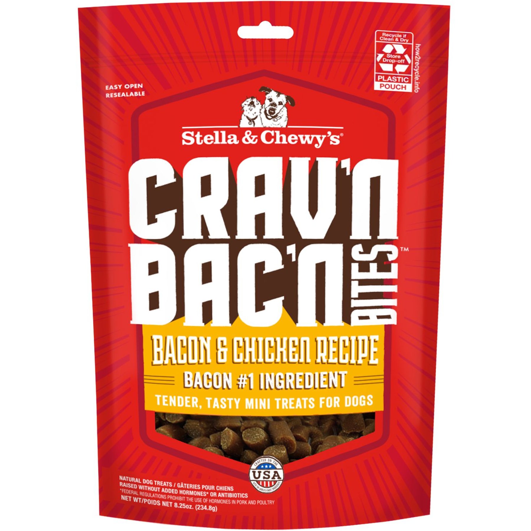 Stella & Chewy's Stella & Chewy's Crav'n Bac'n Bites Bacon & Chicken Recipe Dog Treats, 16.5-oz bundle