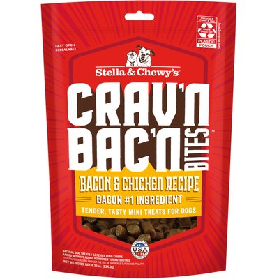 Stella & Chewy's Stella & Chewy's Crav'n Bac'n Bites Bacon & Chicken Recipe Dog Treats, 16.5-oz bundle