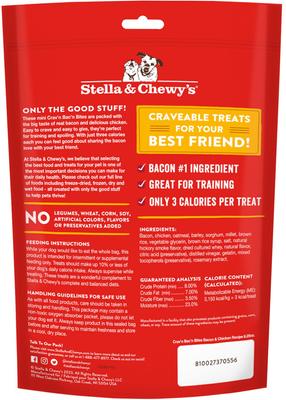 Show full view: Stella & Chewy's Crav'n Bac'n Bites Bacon & Chicken Recipe Dog Treats, 8.25-oz bag slide 3 of 8