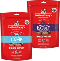 Stella & Chewy's Dandy Lamb + Absolutely Rabbit Dinner Patties Freeze-Dried Dog Food