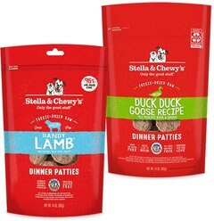 Stella & Chewy's Dandy Lamb + Duck Duck Goose Dinner Patties Freeze-Dried Dog Food