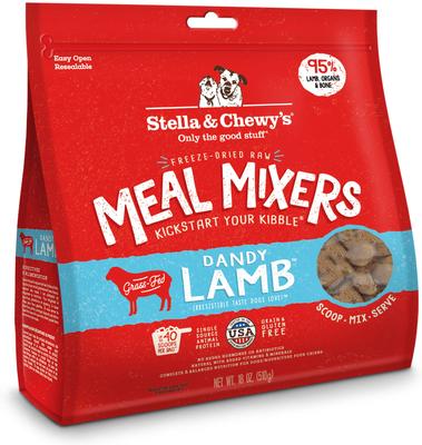Show full view: Stella & Chewy's Dandy Lamb Meal Mixers + Purely Pork Freeze-Dried Dog Food Topper slide 2 of 9
