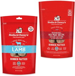 Stella & Chewy's Dandy Lamb + Remarkable Red Meat Recipe Dinner Patties Freeze-Dried Dog Food