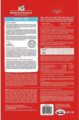 Show full view: Stella & Chewy's Dandy Lamb + Remarkable Red Meat Recipe Dinner Patties Freeze-Dried Dog Food slide 3 of 9