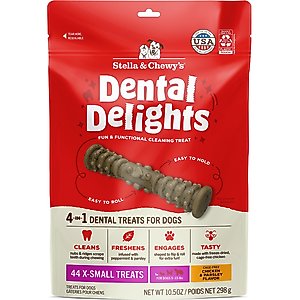 Stella & Chewy's Dental Delights Extra Small Chicken & Parsley Dental Dog Treats, 10.5-oz bag