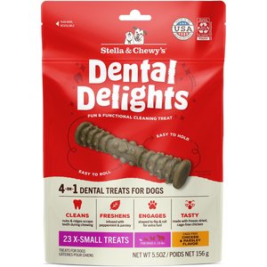 Stella & Chewy's Dental Delights Extra Small Chicken & Parsley Dental Dog Treats, 5.5-oz bag